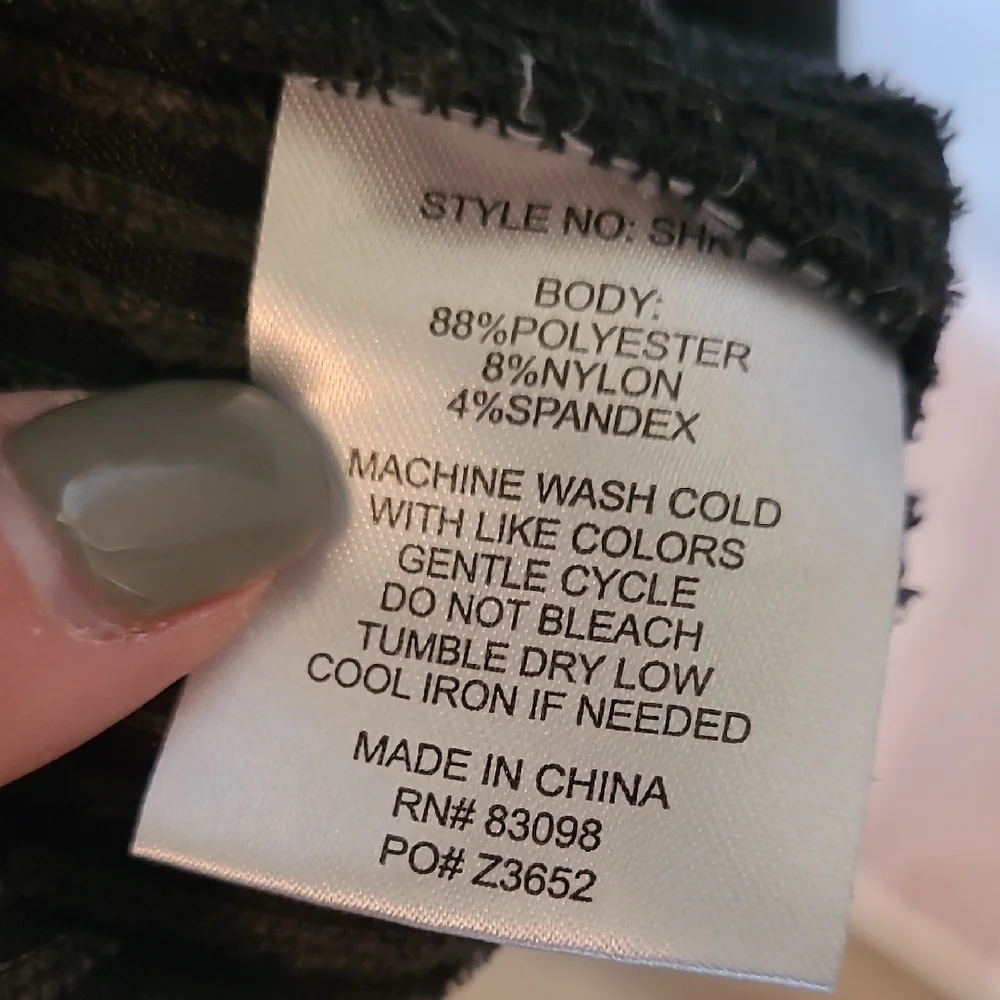 Women's Size Medium Black Corduroy Shacket Shirt